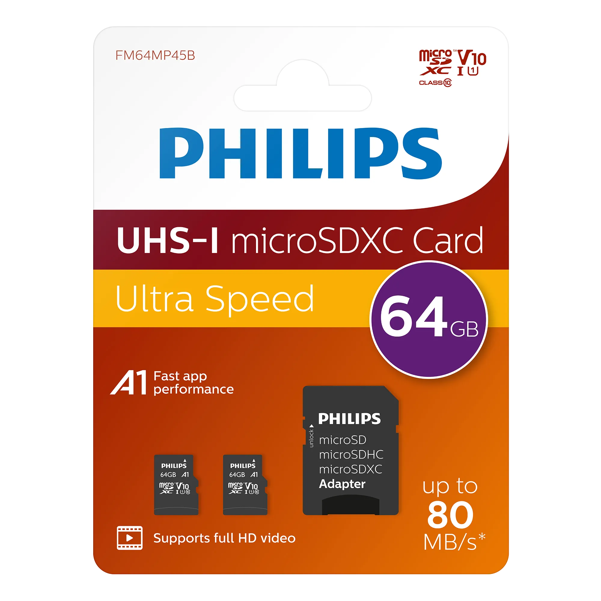 Philips microSDXC-Karte UHS-I U1 64 GB 2er-Pack