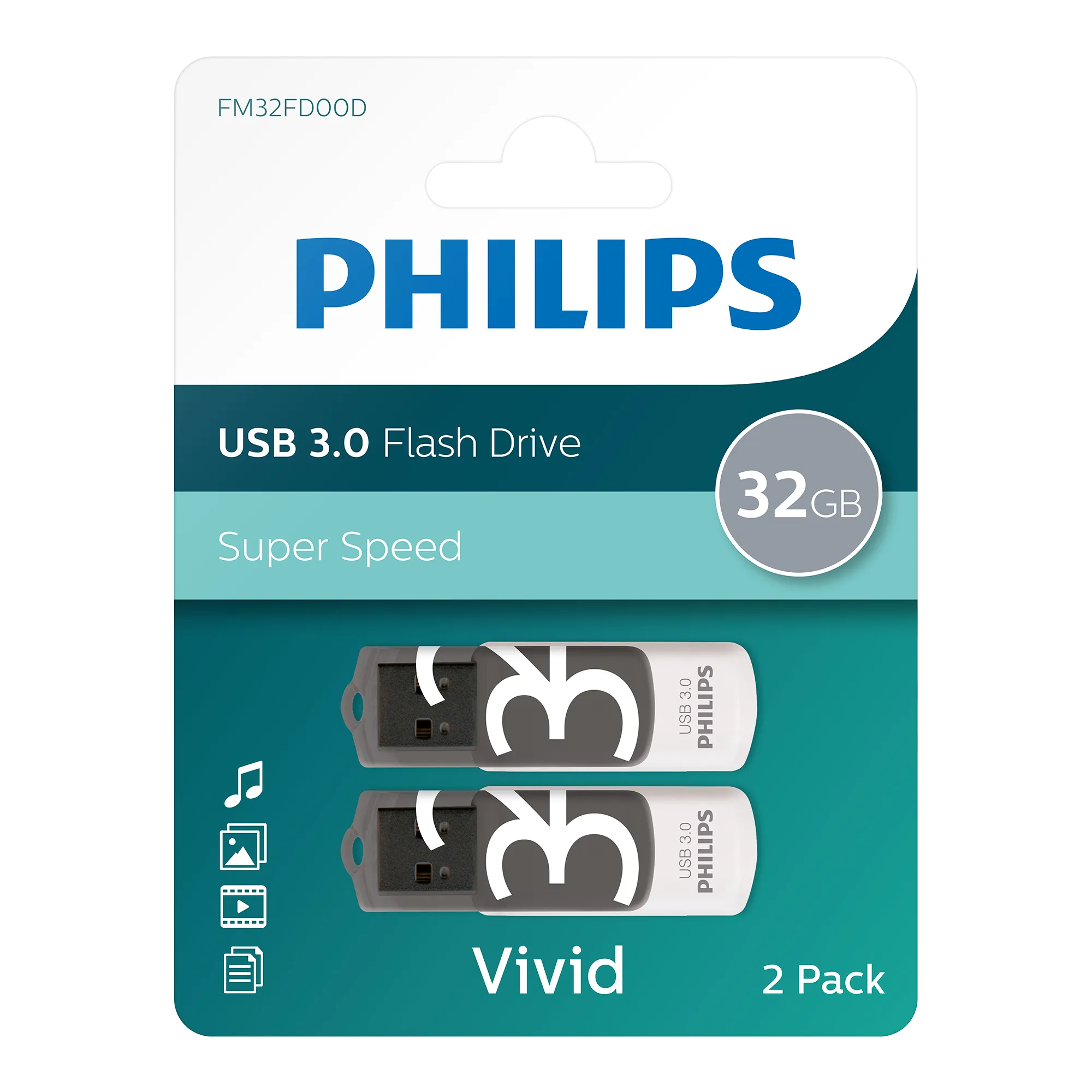 Philips USB 3.0 Vivid 32 GB 2-pack