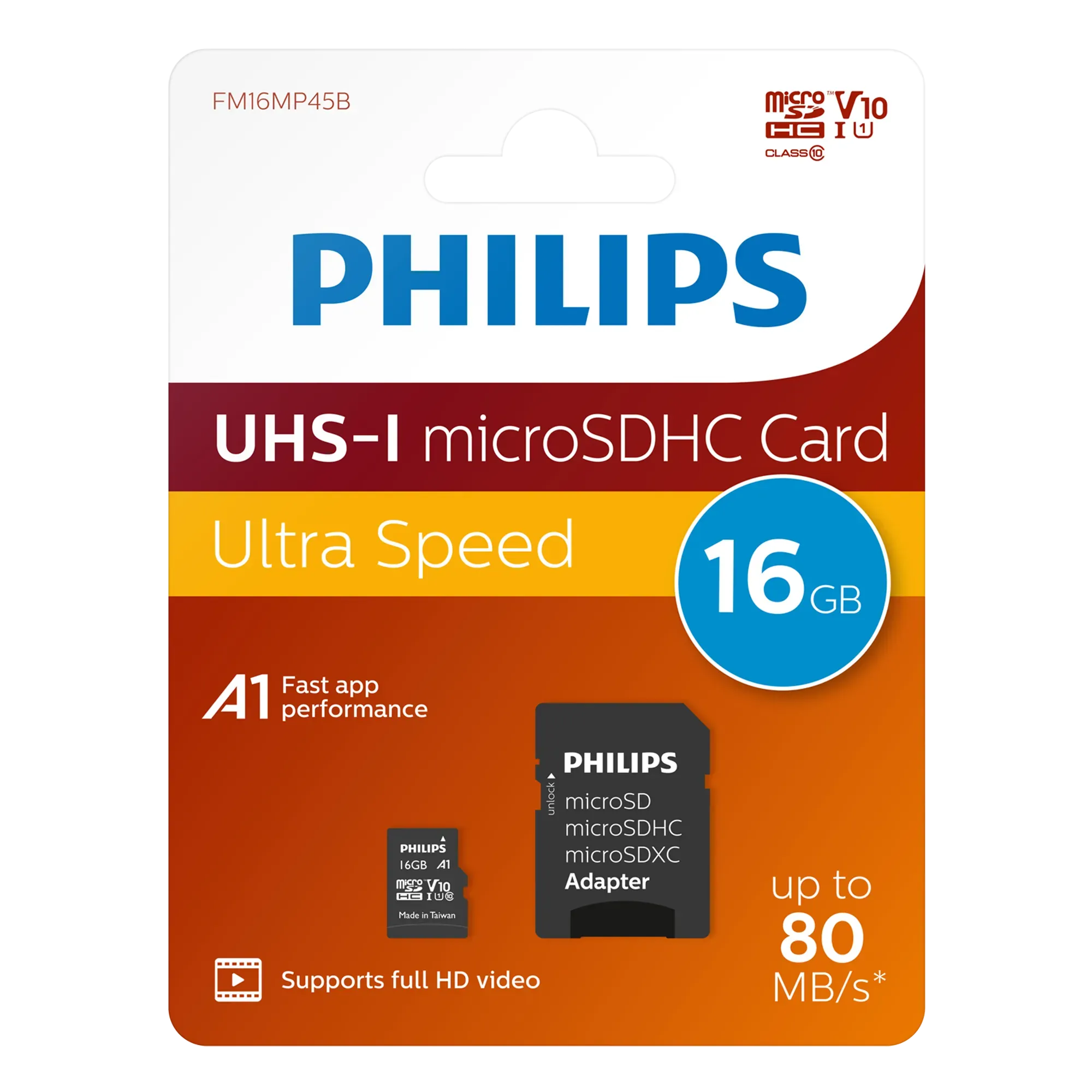 Philips microSDHC-Karte UHS-I U1 16 GB