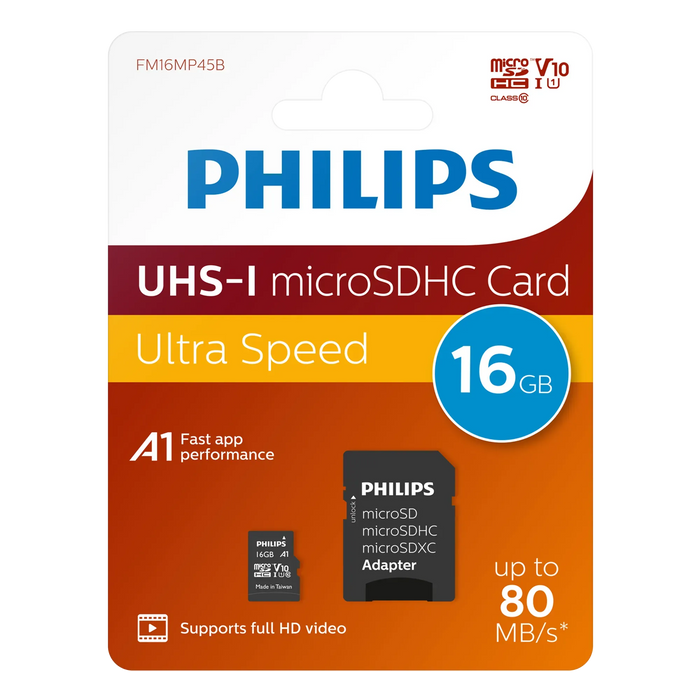 Philips microSDHC kaart UHS-I U1 16 GB