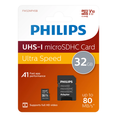 Philips microSDHC UHS-I U1 kaart 32 GB