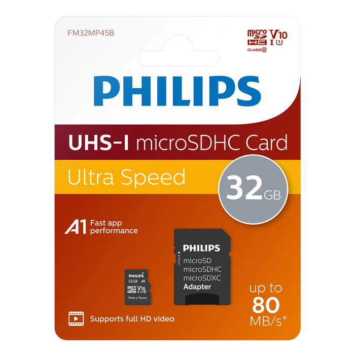 Philips microSDHC UHS-I U1 kaart 32 GB