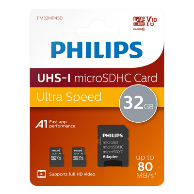 Philips microSDHC kaart UHS-I U1 32 GB 2-pack