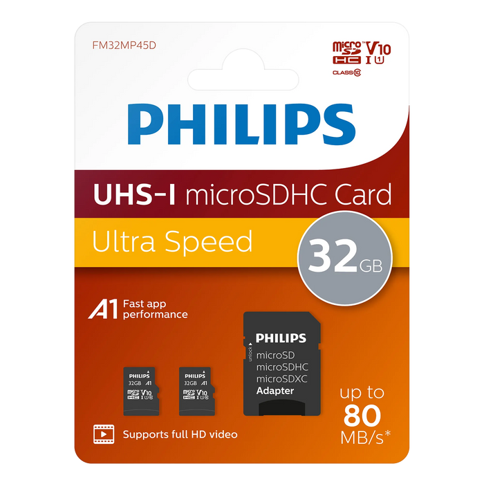 Philips microSDHC kaart UHS-I U1 32 GB 2-pack
