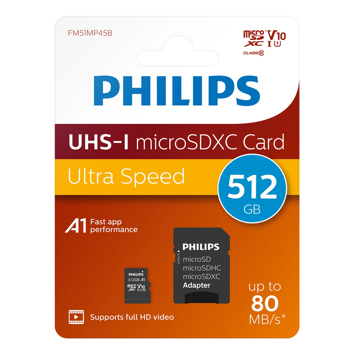 Philips microSDXC kaart UHS-I U1 512 GB