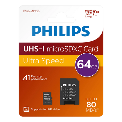 Philips microSDXC kaart UHS-I U1 64 GB