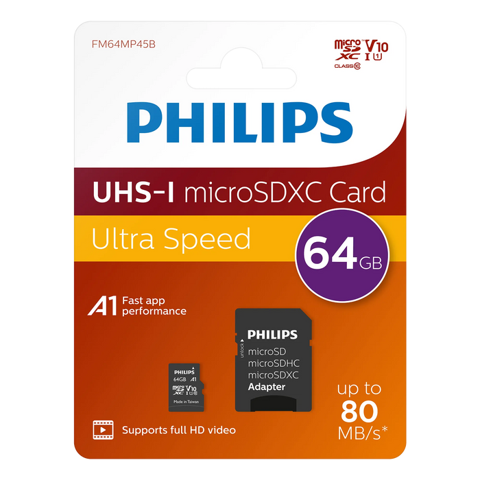 Philips microSDXC kaart UHS-I U1 64 GB