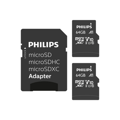 Philips microSDXC kaart UHS-I U1 64 GB 2-pack