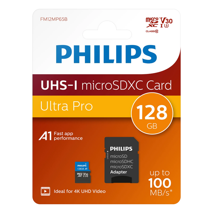 Philips microSDXC kaart UHS-I U3 128 GB