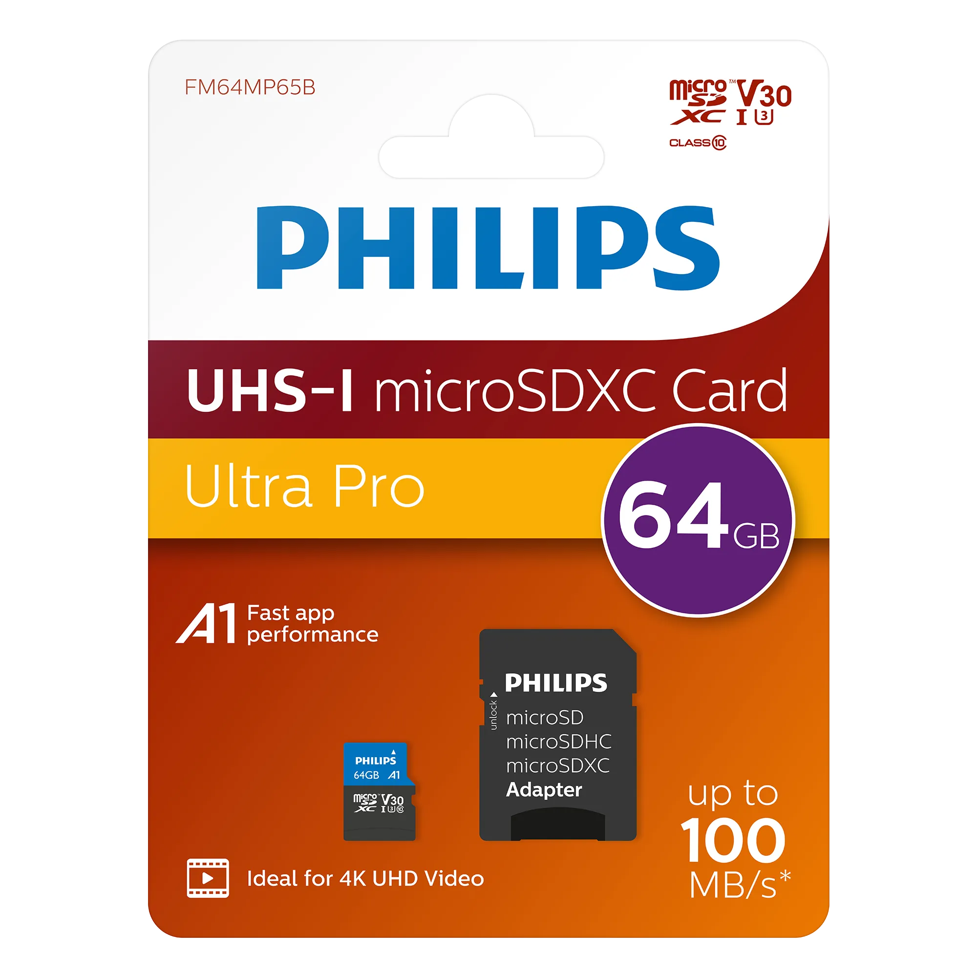 Philips microSDXC-Karte UHS-I U3 64 GB