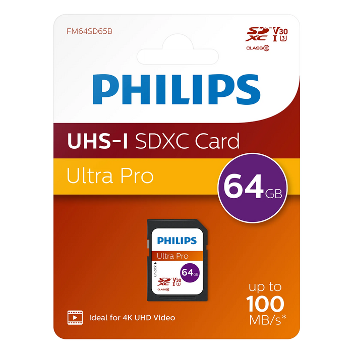 Philips SDXC kaart UHS-I U3 64 GB