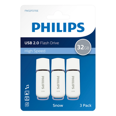 Philips USB 2.0 Snow 32 GB 3-pack