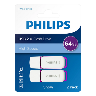 Philips USB 2.0 Snow 64 GB 2-pack