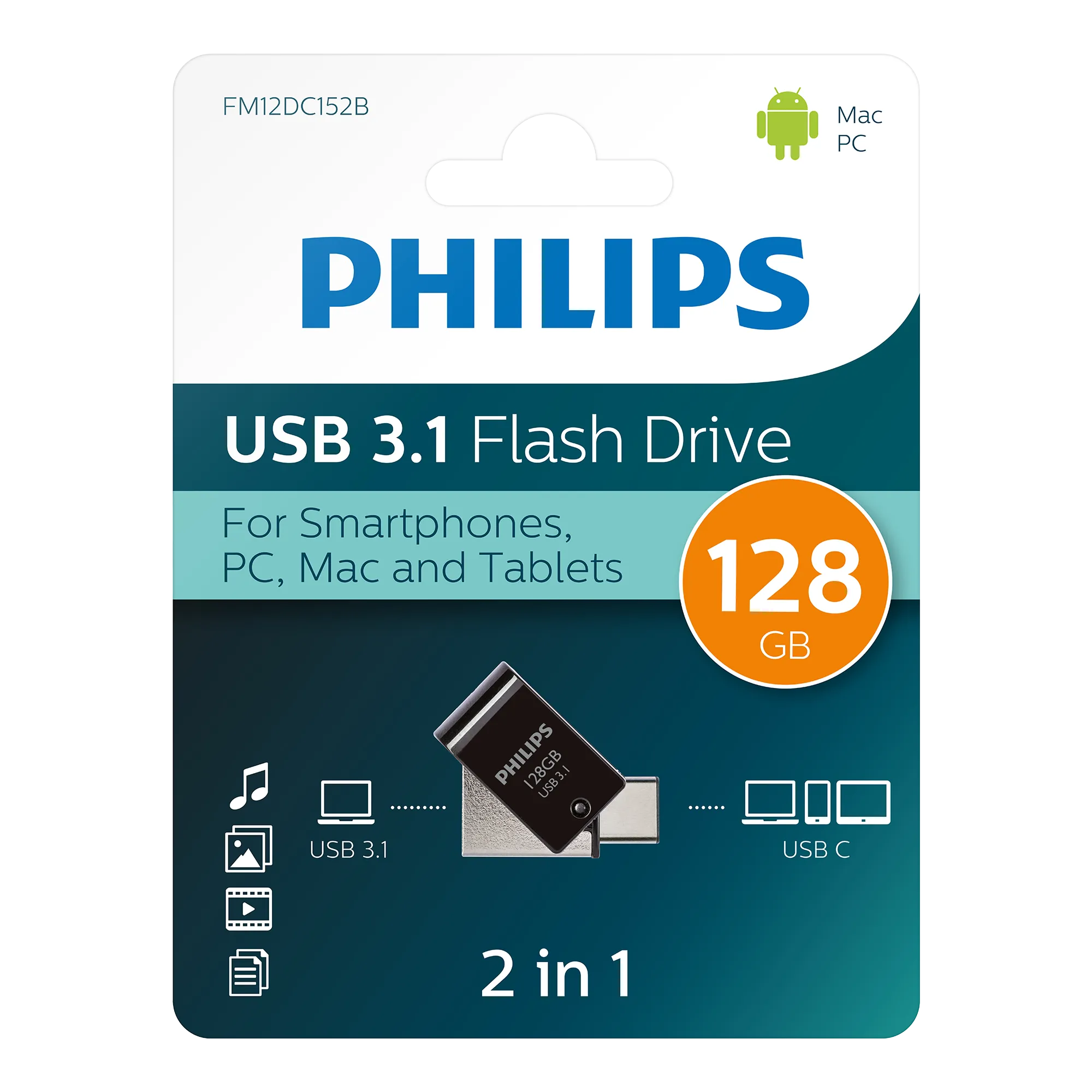 Philips USB 3.1 2-in-1 USB-C 128 GB