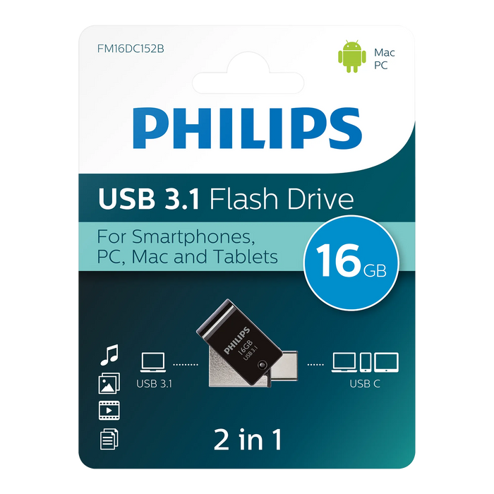 Philips USB 3.1 2-in-1 USB-C 16 GB