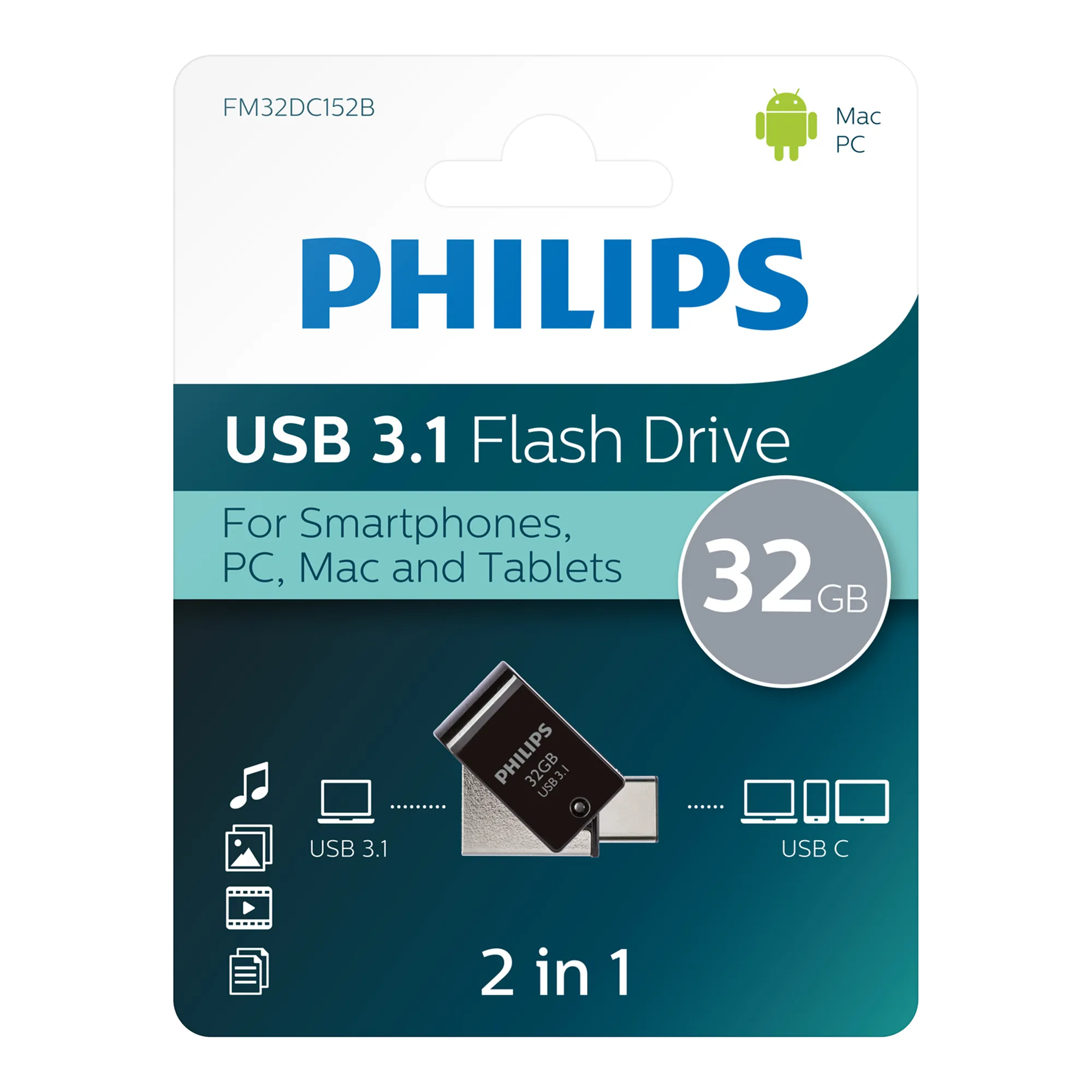 Philips USB 3.1 2-in-1 USB-C 32 GB