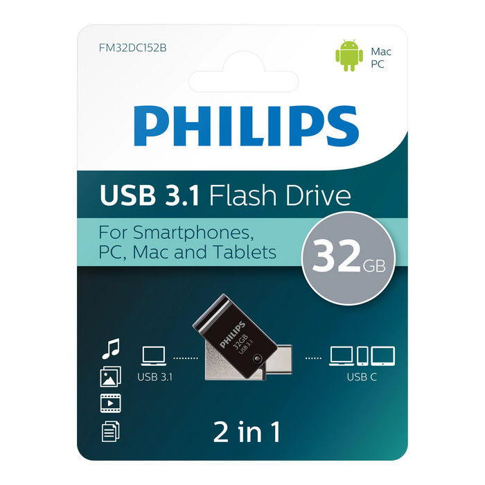 Philips USB 3.1 2-in-1 USB-C 32 GB