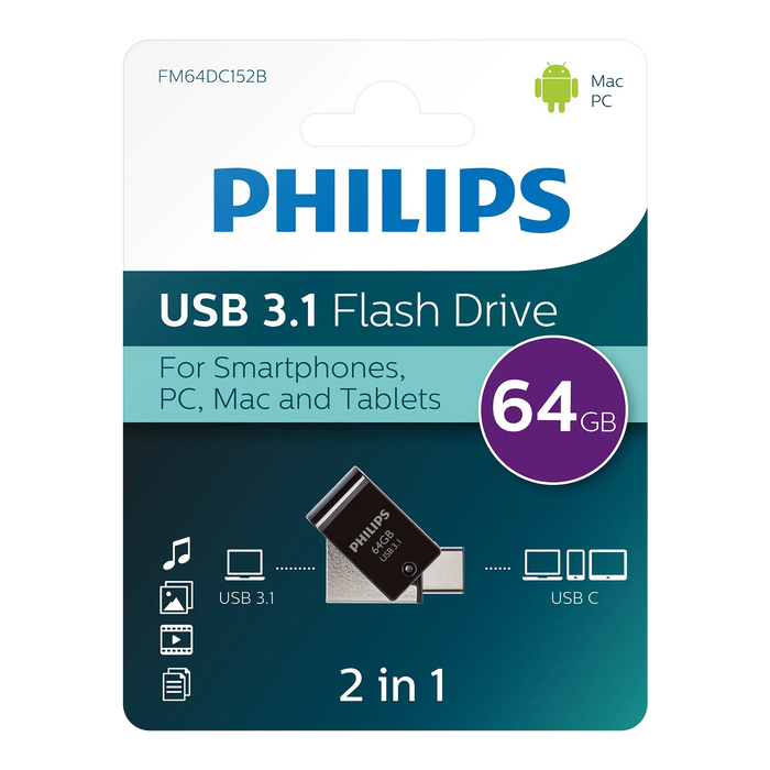 Philips USB 3.1 2-in-1 USB-C 64 GB