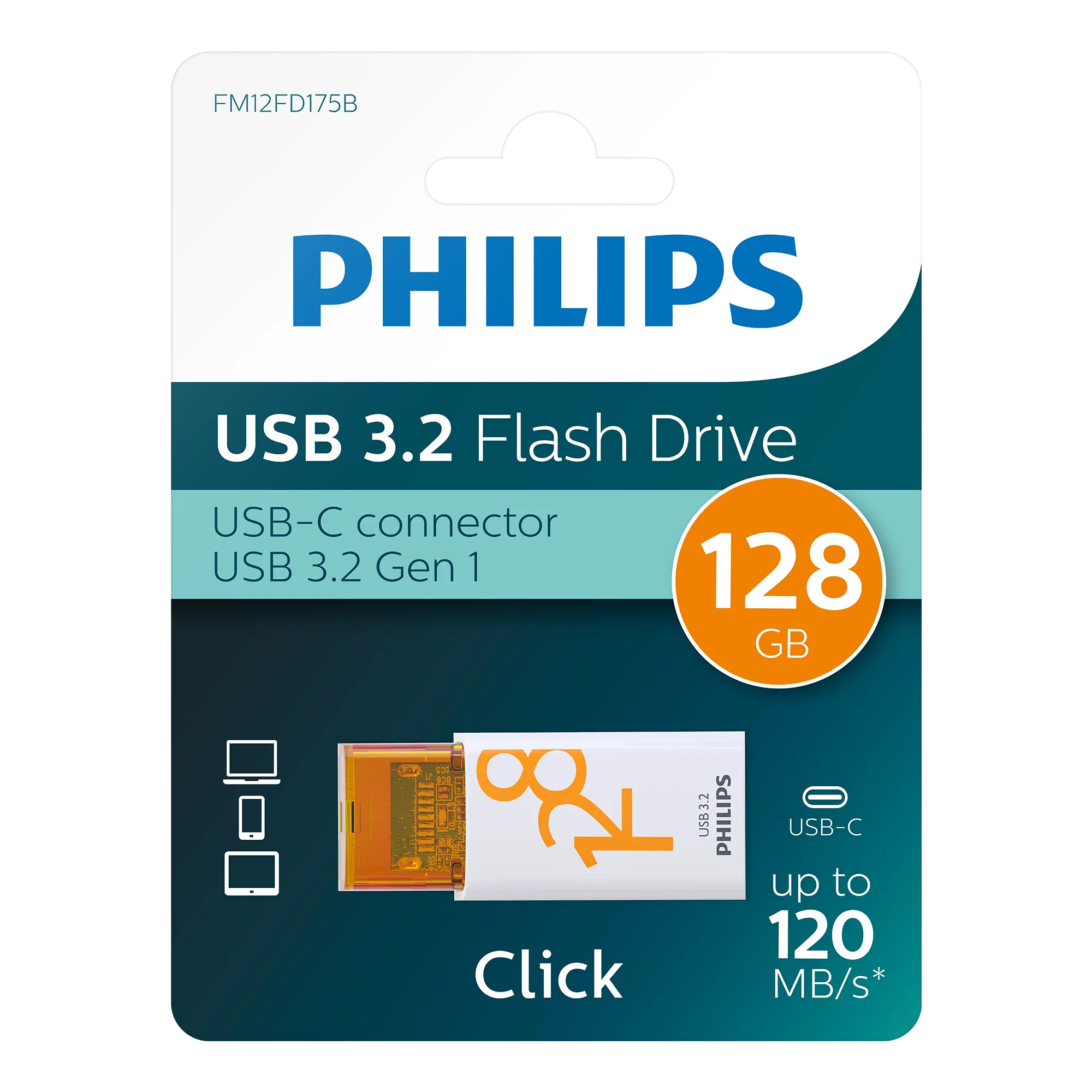 Philips USB 3.2 Click 128 Go