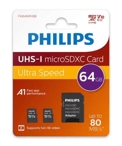 Philips Micro SDXC Card 64GB 2-Pack