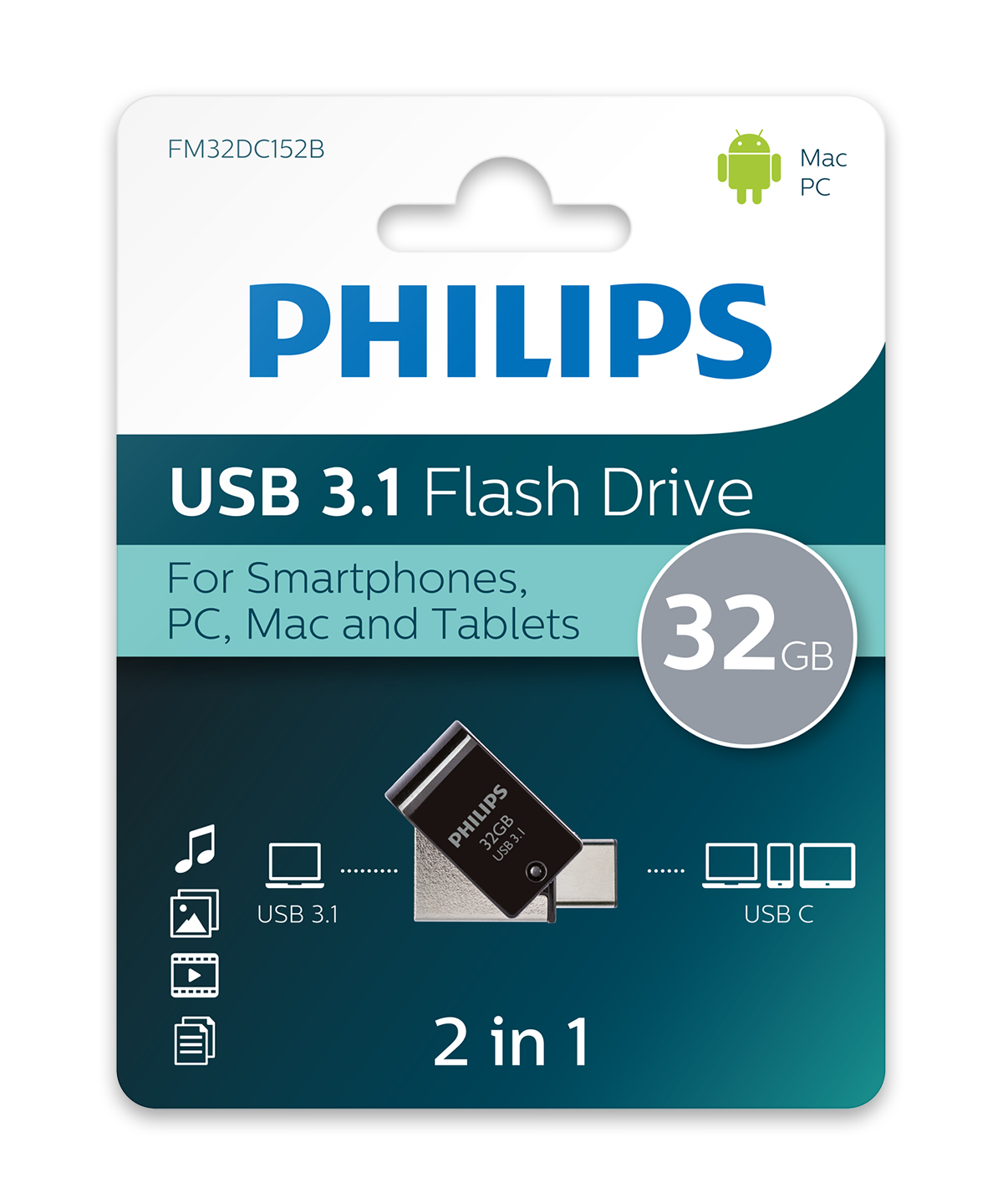 Philips USB 3.1 2-in-1 USB-C | Philips Media