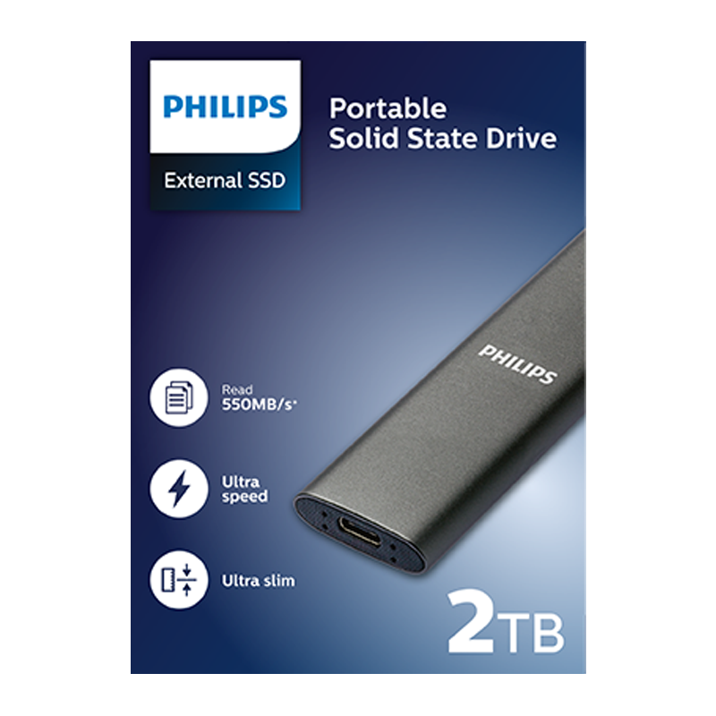 Philips External SSD USB-C USB 3.0 2TB